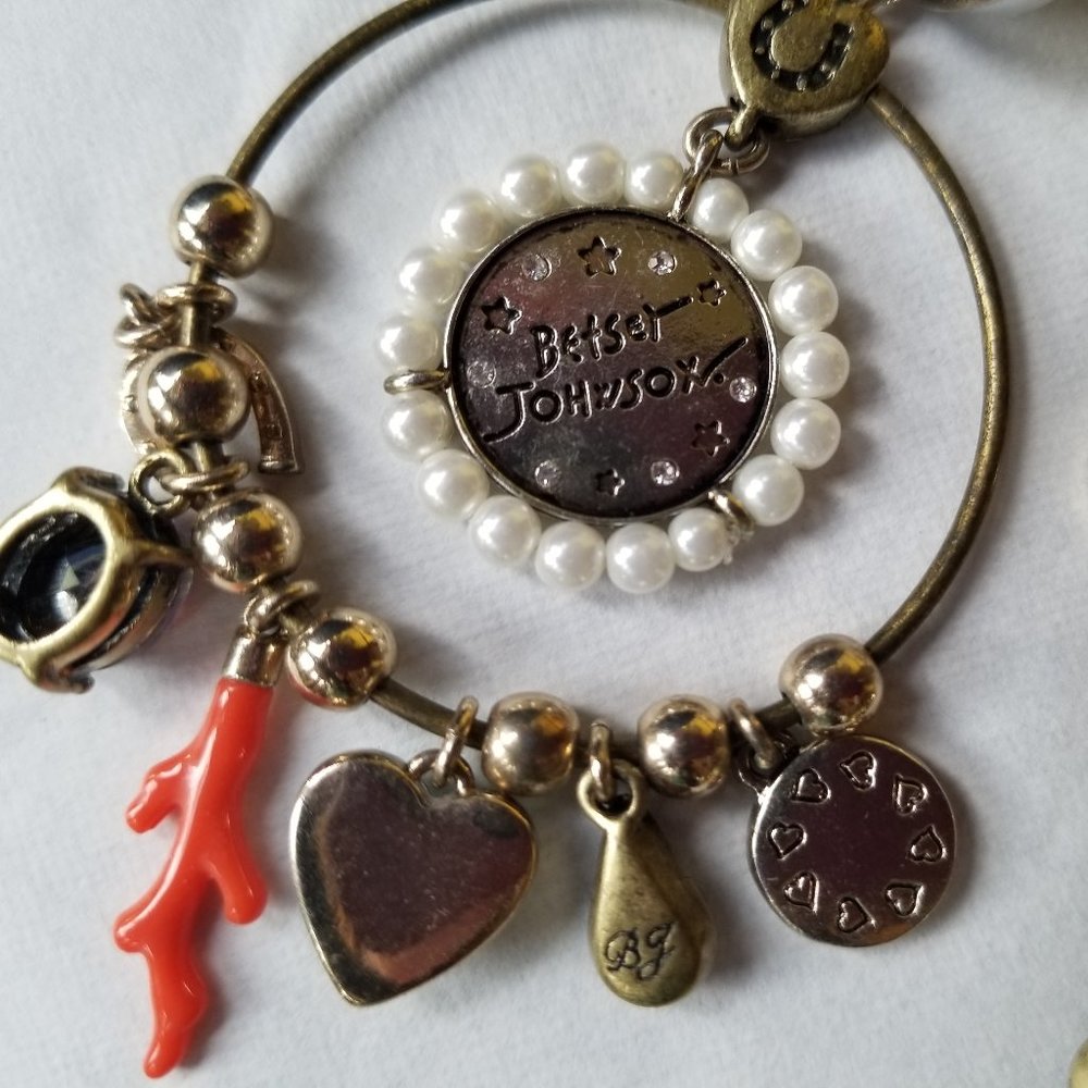 Betsey Johnson Vintage Hoop Charm Earrings - EPC - Picture 4 of 14